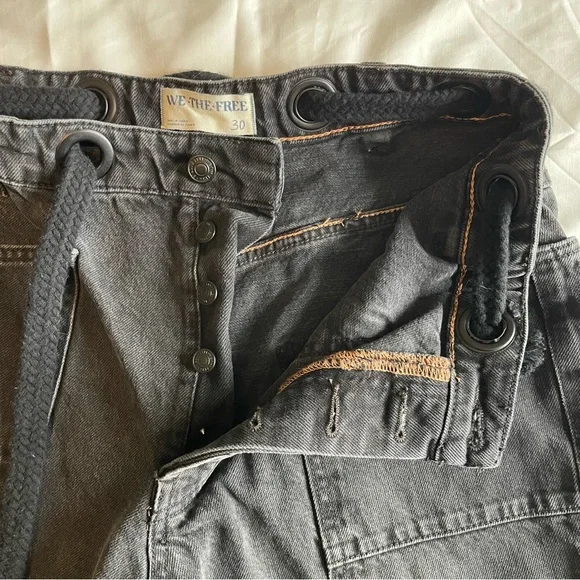 We the Free Womens Moxie Low Slung Pull On Barrel Jeans 30 in Midnight Hawk - Picture 7 of 10